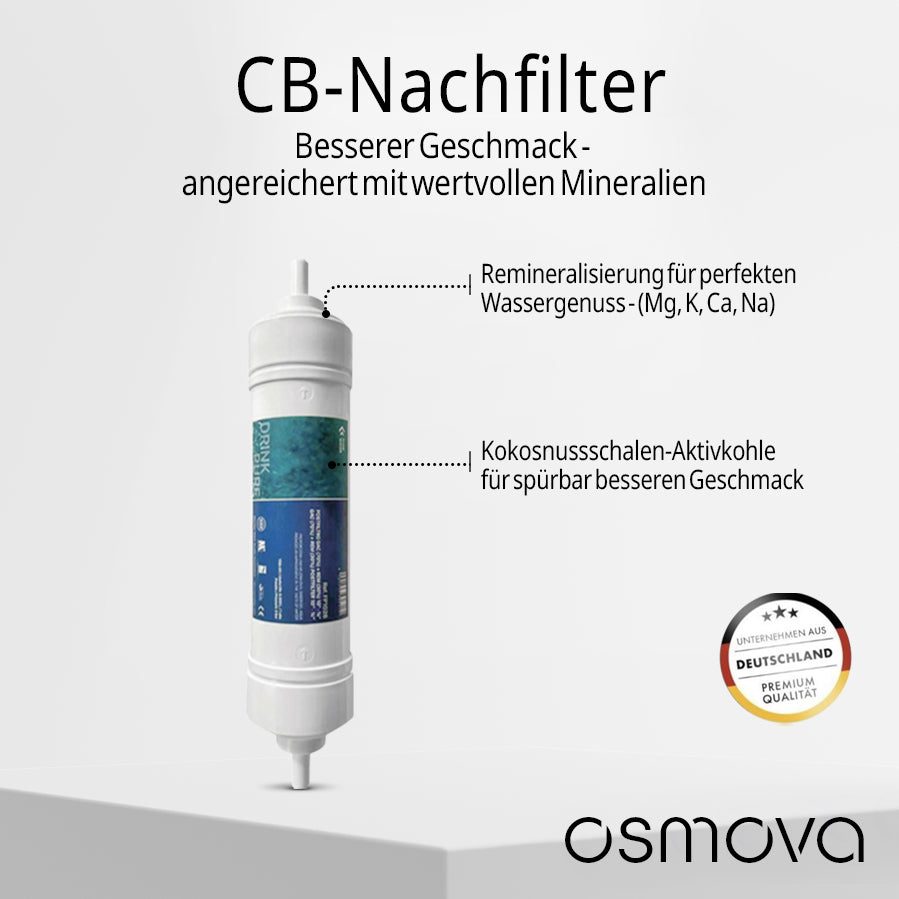 Mineralfilter - für Remineralisierung (Magnesium, Kalium, Calcium, Natrium) - CB-Nachfilter für verbesserten Geschmack und Mineralstoffanreicherung