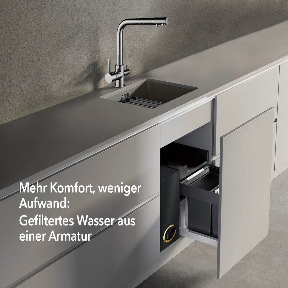 3-Wege Wasserhahn für Osmoseanlagen - Gefiltertes, heißes und kaltes Wasser aus einem Wasserhahn - Die Innovative Küchenarmatur